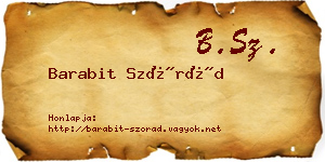 Barabit Szórád névjegykártya